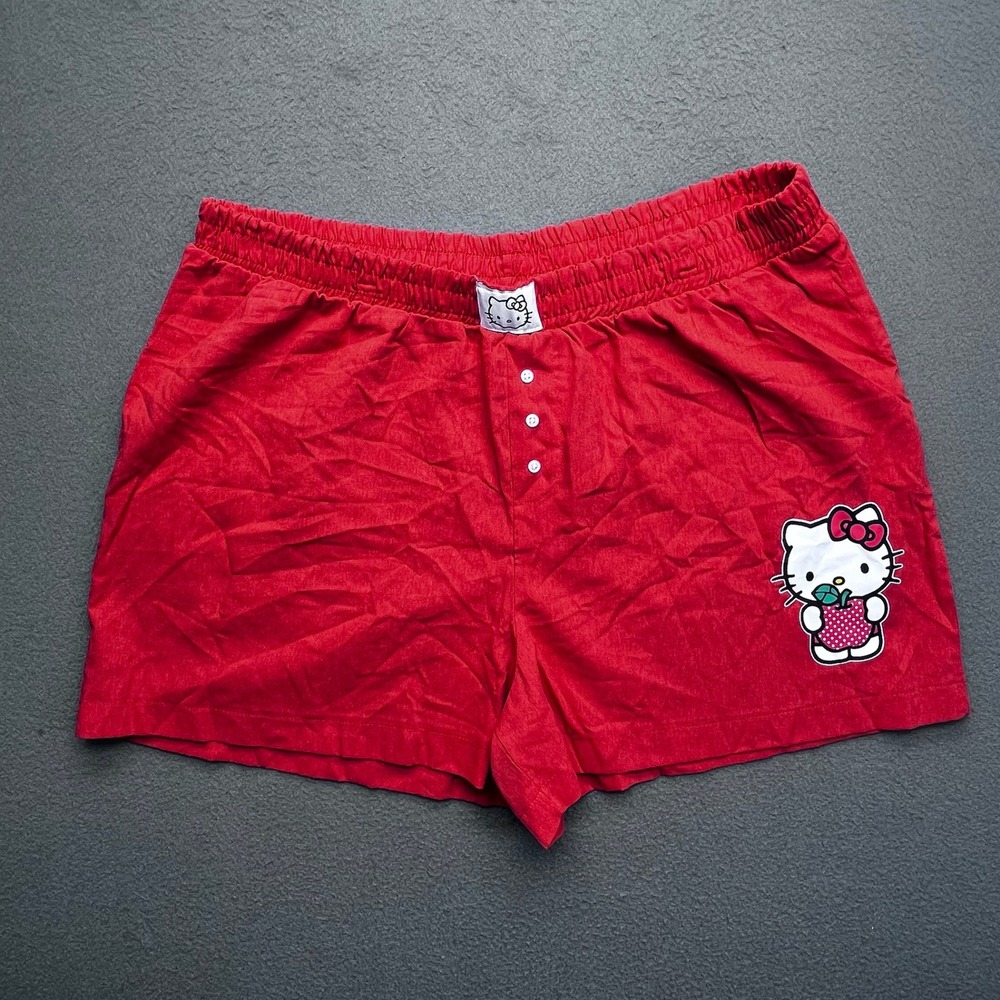 Hello Kitty Sanrio Red Lounge Pajama Shorts Womens 2XL Cotton Rayon Bioworld